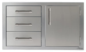 Alfresco AXE-DDC-l/R 32" Alfresco Combo Door Plus Drawers